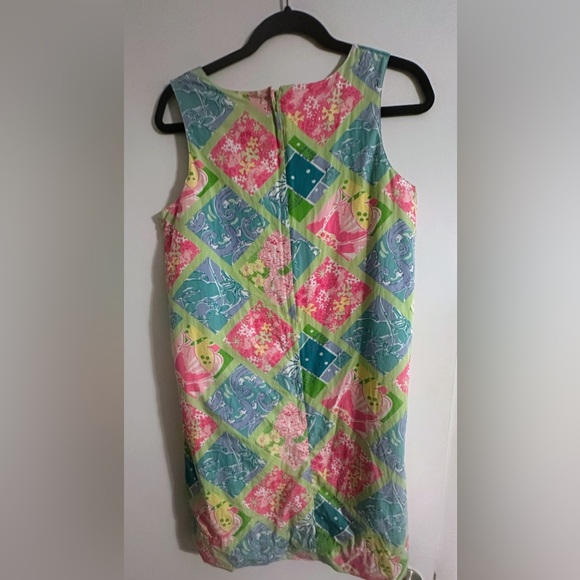 Lilly Pulitzer Patchwork Print Shift Dress Size 6 Sleeveless Cotton Summer - Picture 8 of 9
